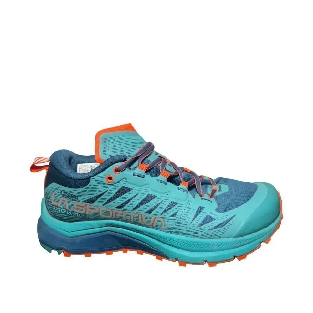 La Sportiva Blue and Orange Trail Running women’s size 7 Gore Tex jackal 2